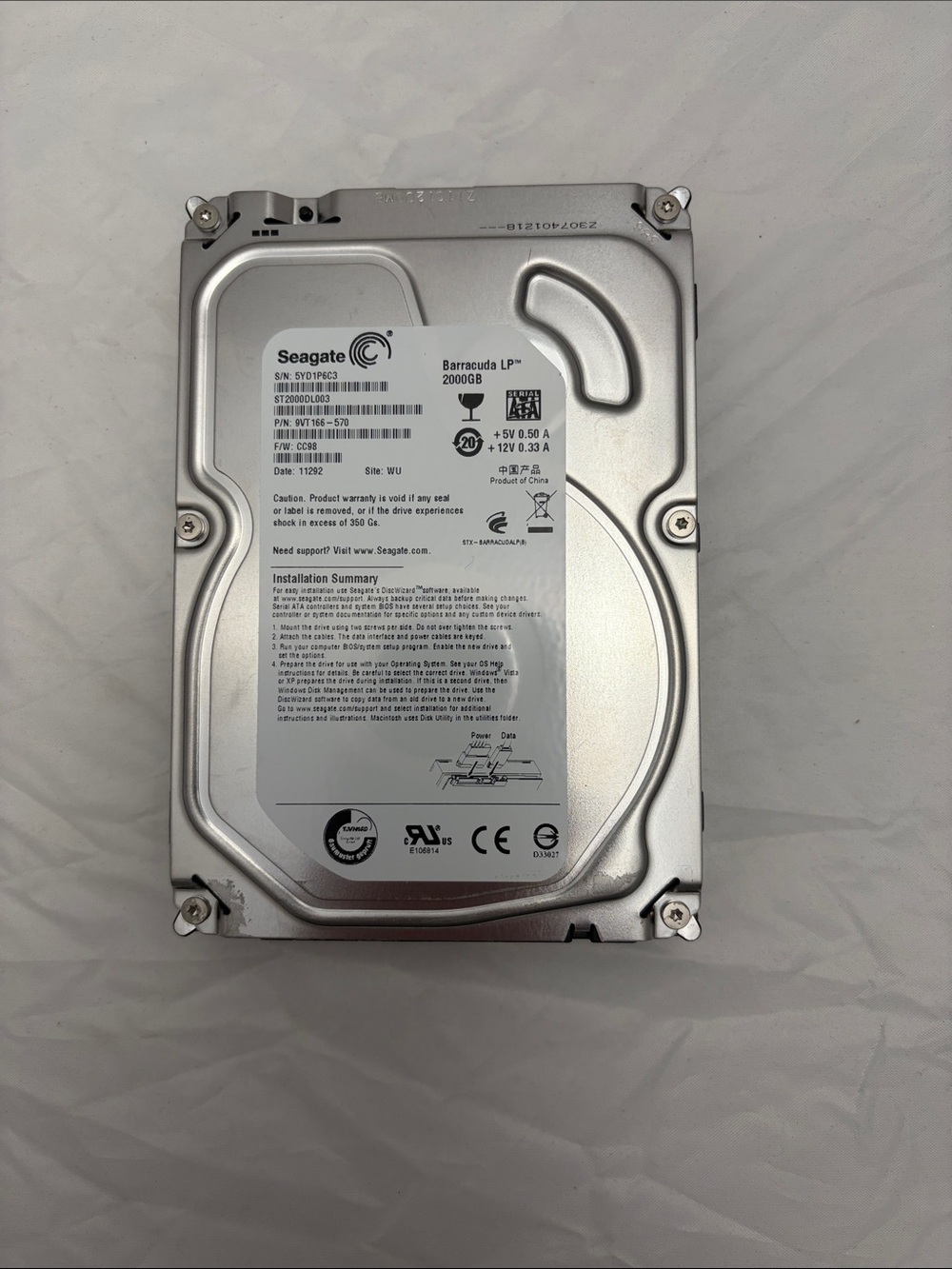 Seagate Barracuda LP 2TB Internal 3.5" Hard Drive - Silver